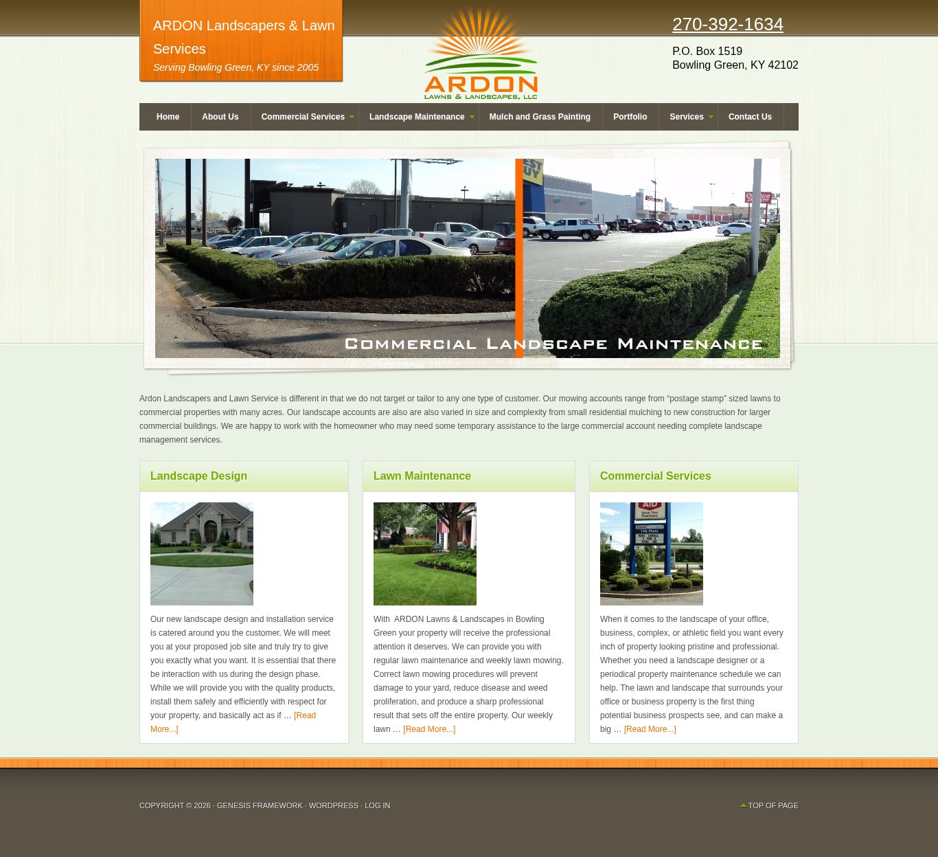 ARDON Landscapers & Lawn Services current website screenshot